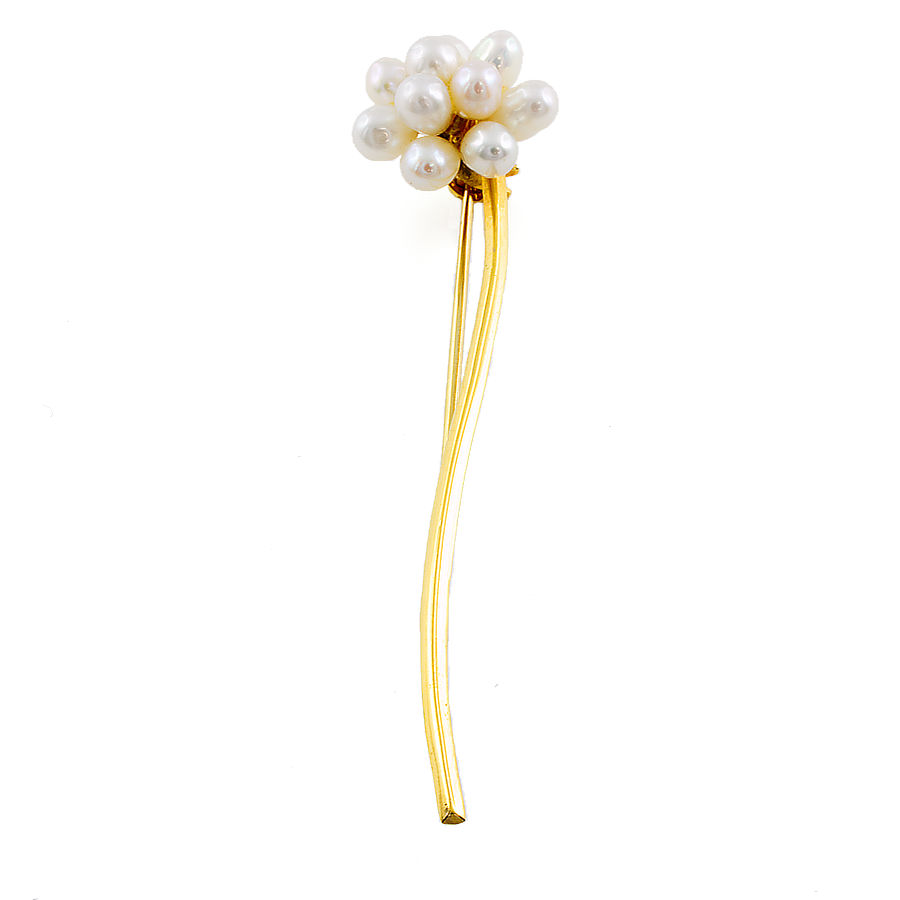 14ct Gold Pearl Bar Brooch